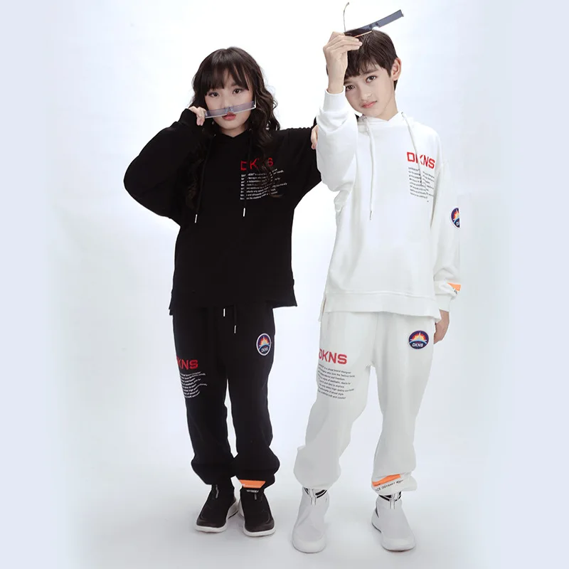 

DK Children's Clothing Hip Hop-White BOY'S Hoodie Set Two-Piece Set Spring And Autumn 2019 Children's Sports And Leisure Big Boy