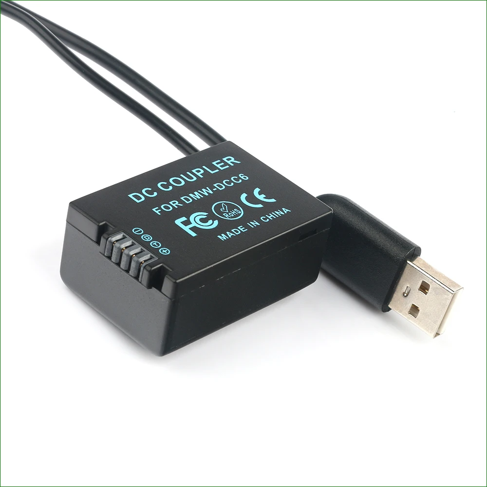 5V USB To DMW-BMB9 Dummy Battery DMW-DCC6 Power Bank USB Cable for Panasonic DMC-FZ150 DC-FZ80 DC-FZ81 DC-FZ82 DC-FZ83 DC-FZ85