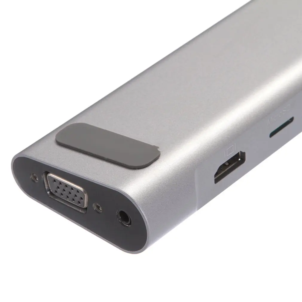 12 в 1 usb-хаб C на HDMI 4K RJ45 USB3.0 Ethernet LAN/VGA/Secure Digital кард-ридер для ноутбука MacBook