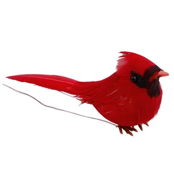 

10pcs Pendant Home Foam Kids Toy Lifelike Tree Hanging DIY Garden Decoration Red Christmas Cardinal Birds Artificial Portable