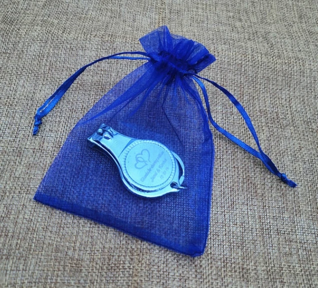 50 шт. персонализированные свадебные с фото/Крещение/День рождения/юбилей многофункциональный штопор/брелок/кусачки для ногтей - Цвет: Blue gift bag pack