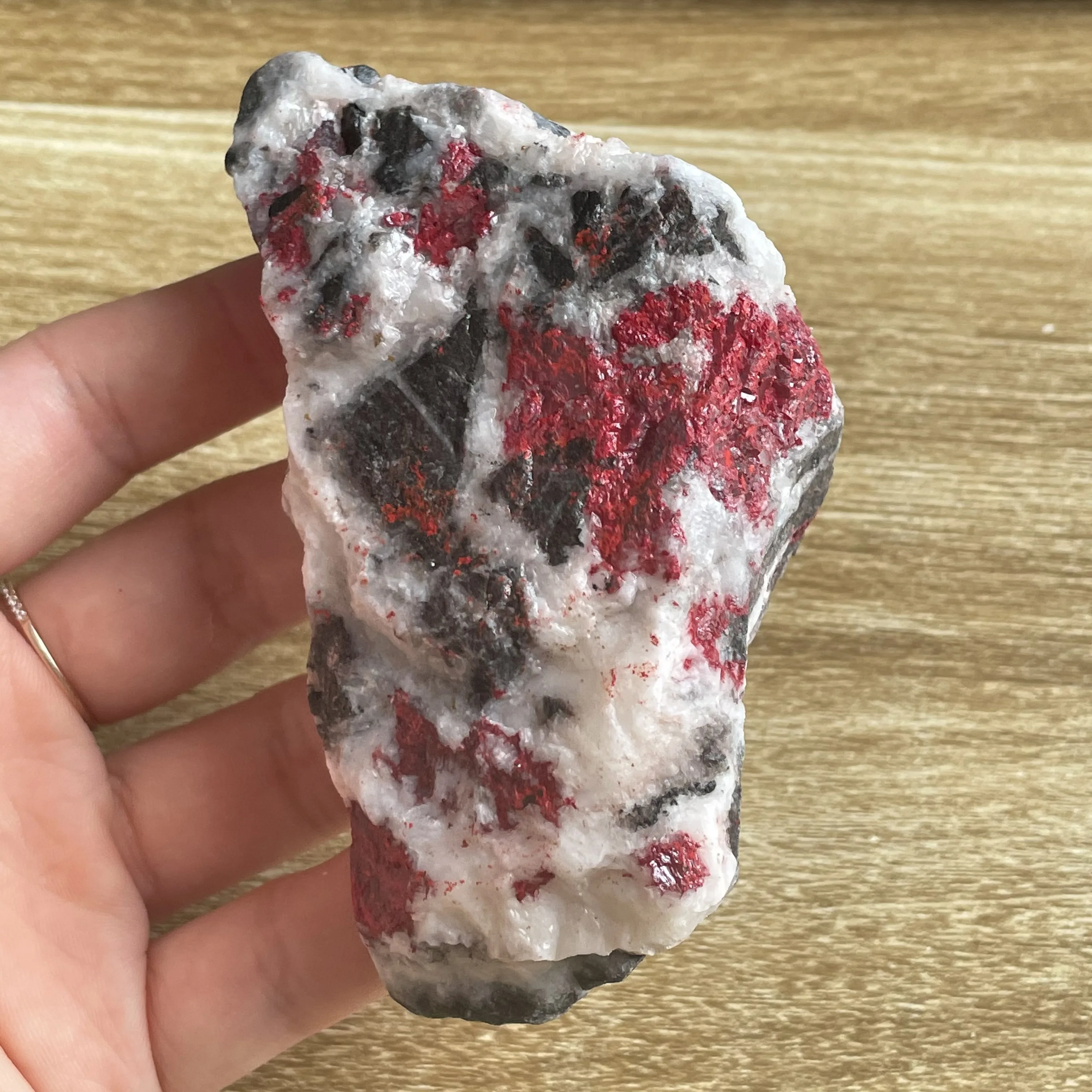 Natural Plum Blossom Cinnabar Quartz Rough Crystal Raw Gemstone Decor 5
