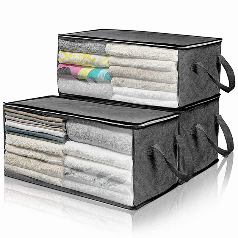 

Folding Non woven Fabric Storage Box With Zipper Dirty Clothes Collecting Case Dustproof Moisture-Proof Wardrobe Finishing Box