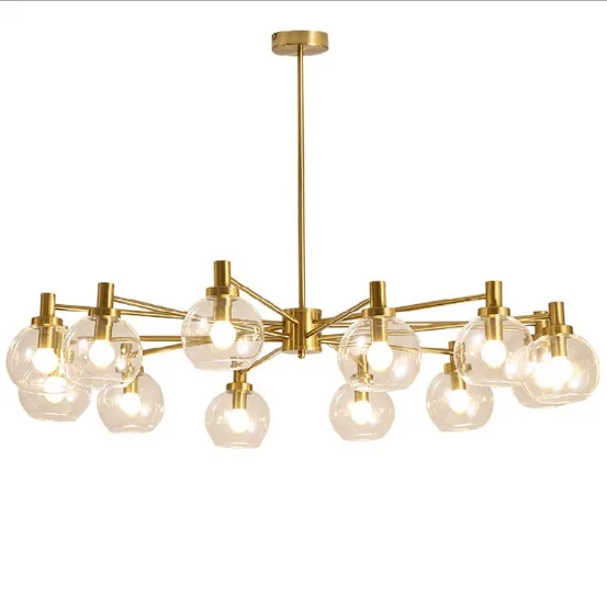

Postmodern American Simple Multi-headed Glass Glass Chandelier Guest Restaurant Bedroom Luxury Designer Model House Chandelier