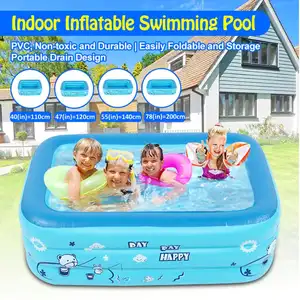Inflatable Pool Paddling-Pool Bathing-Tub Square Baby Kids Home-Use Children 110-200cm Inflatable Pool Paddling-Pool Bathing-Tub Square Baby Kids Home-Use Children 110-200cm