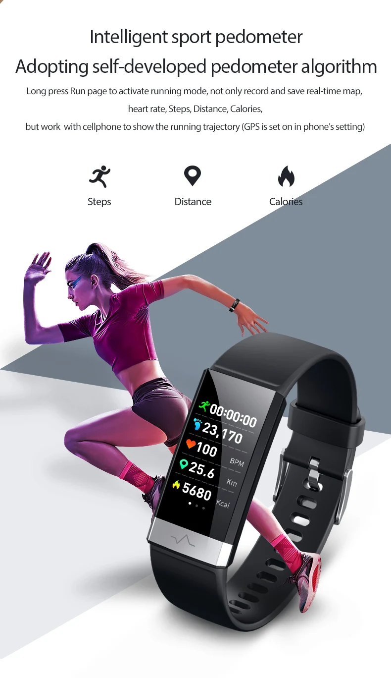 Умный Браслет ECG+ PPG+ HRV монитор сердечного ритма монитор кровяного давления Ip68 Водонепроницаемый Bluetooth фитнес-трекер Смарт-часы