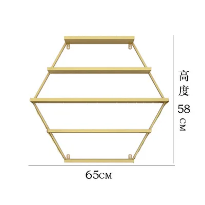 Nordic Маникюр магазин Золотой настенные полки железа лак для ногтей, метал стеллажи для выставки товаров Органайзер Красота магазин Настенные стеллаж для хранения украшения