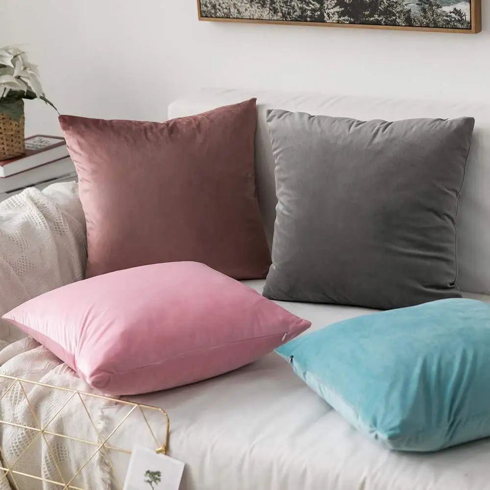 Cilected Декоративная Подушка Чехол Подушка из ткани под замшу диванных чехлов одноцветное Цвет диванной подушки для диван-кровать домашний декор 40X40 см