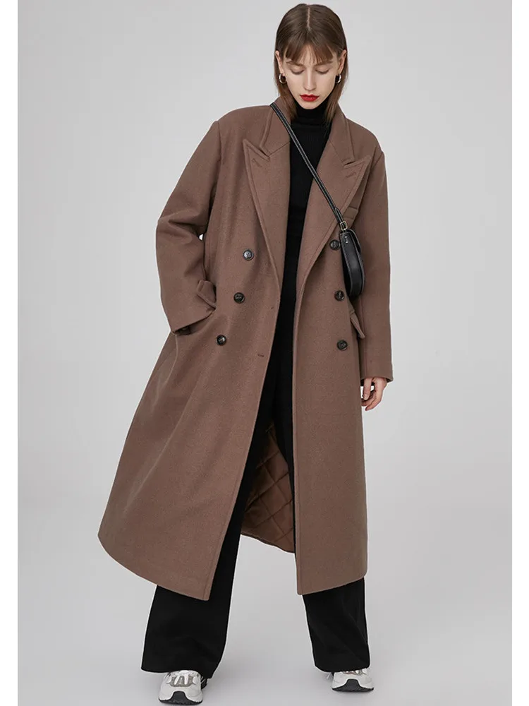 

ropa mujer invierno 2019Winter Women Brief Casual Ultra Loose Woolen Jacket Ladies Add Cotton Thick Warm X-Long Wool Coat casaco