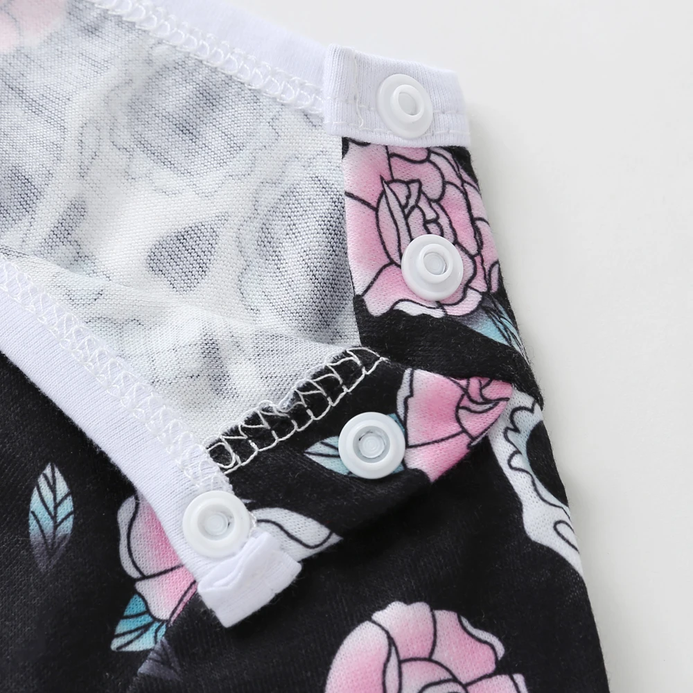 2020 Newborn Baby Boys Girls Rompers Skull Floral Long Sleeve Playsuit Halloween Costume Jumpsuit Cotton kids Outfits