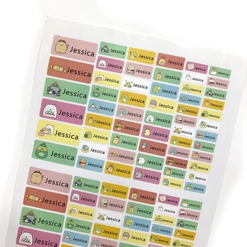 

114Pcs 3Size Cartoon Pattern Stickers Custom Kids Waterproof Name Tags Personalized Label For School Stationery Scrapbooking