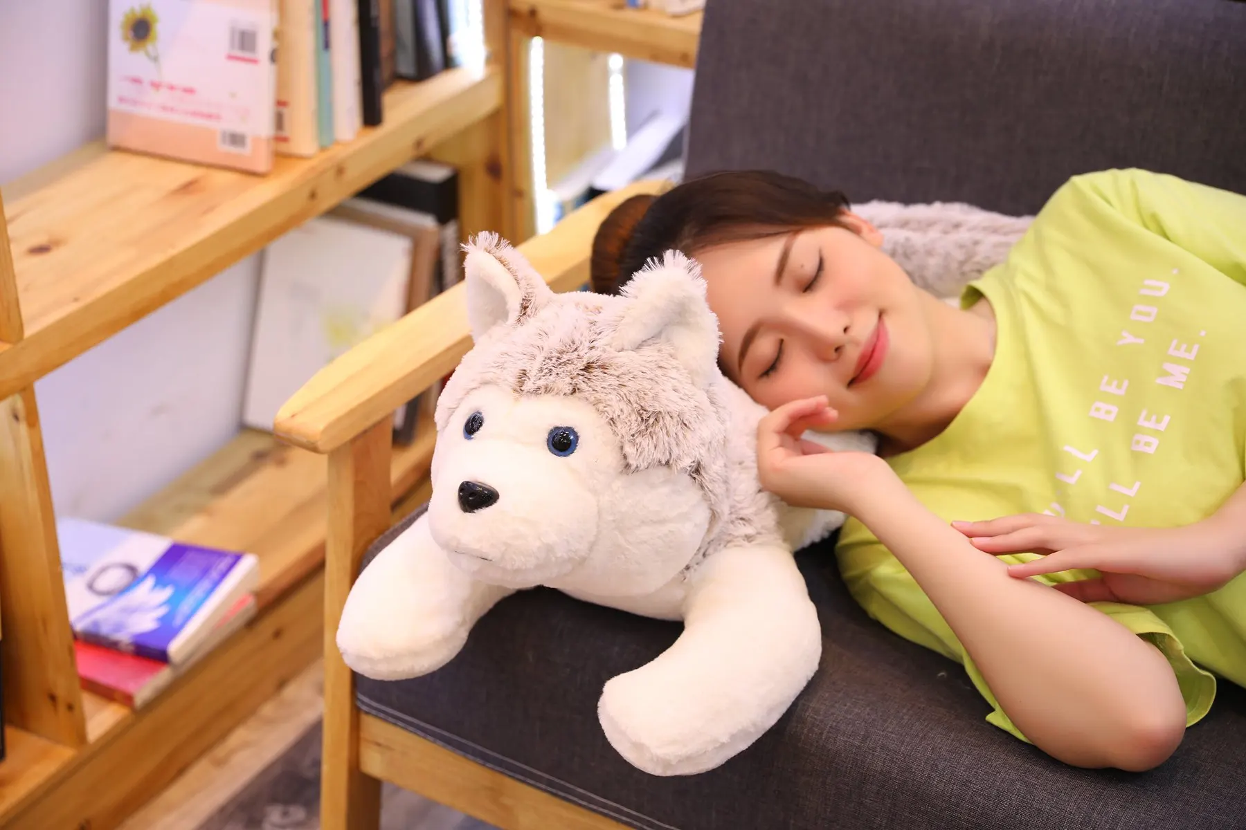 Lovely Simulation Siberian Husky Dog Plush Stuffed Animal Toys Dolls P