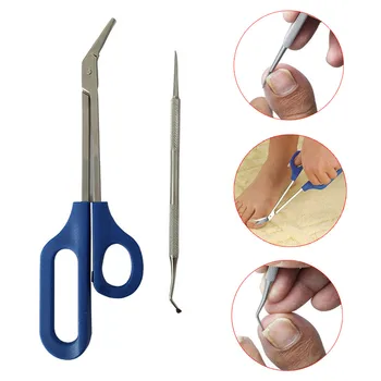 

Long Handle Nail Clippers Toenail Toe Scissors Ergonomic Care Pedicure Cutter Blue Stainless Steel Beauty Tools Long Handled