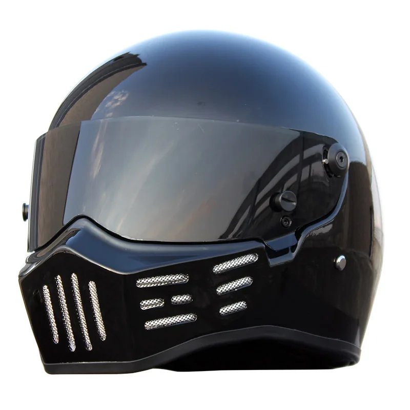 Персонализированный мотоциклетный шлем из углеродного волокна, шлем для мотокросса, шоссейный, полный шлем для автомобиля Simpson F1 Capacete Casco - Цвет: black-black lens