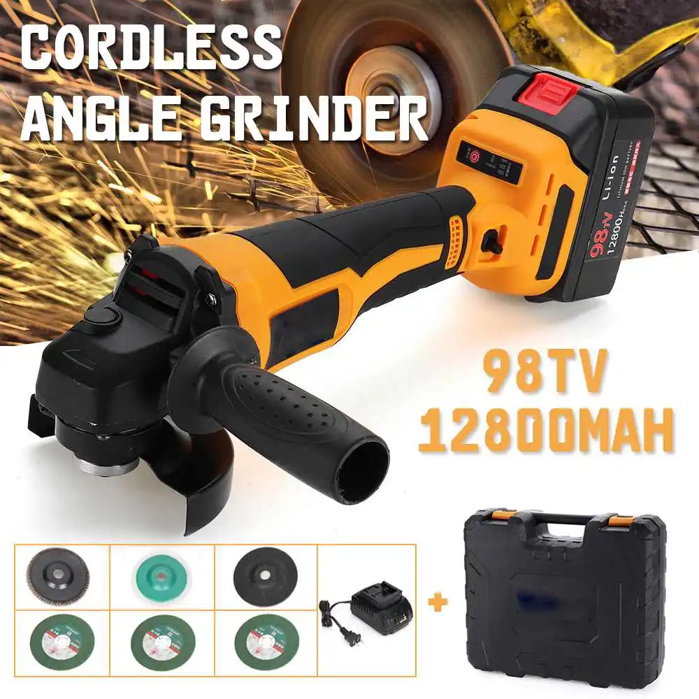 

100mm Cordless Angle Grinder 18V Lithium-Ion Electric grinder for Polishing Chain saw upgrade Angle Grinder Tools