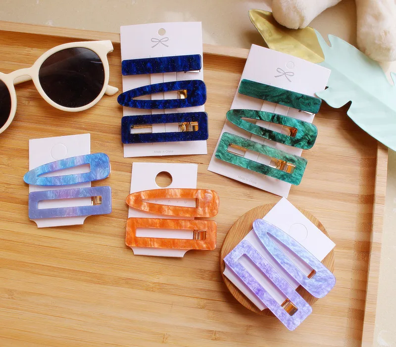 Новинка 2020 корейские геометрические прямоугольные заколки для волос с уксусной