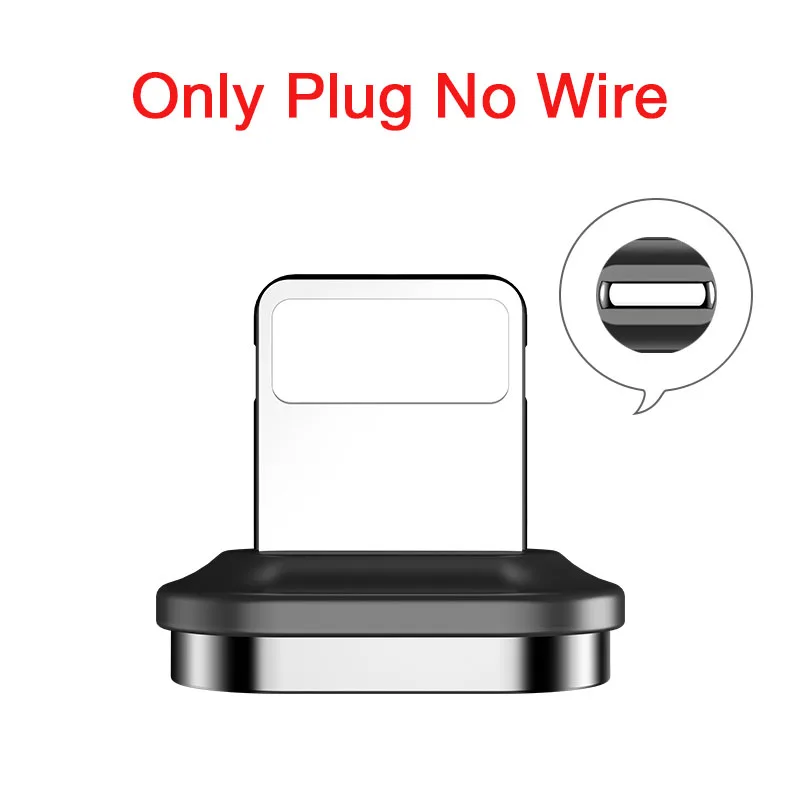 CAFELE, новейший светодиодный магнитный usb-кабель QC3.0 для iPhone, кабель Micro USB, Тип C, плетеный кабель, зарядное устройство для samsung, Xiaomi, huawei - Цвет: plug