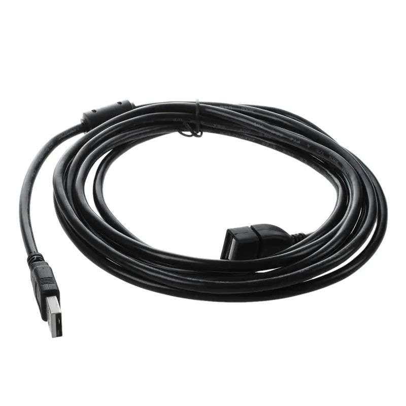 USB 2,0 мужчина к женскому удлинительному кабелю удлинитель шнура для ПК ноутбук черный 3 м