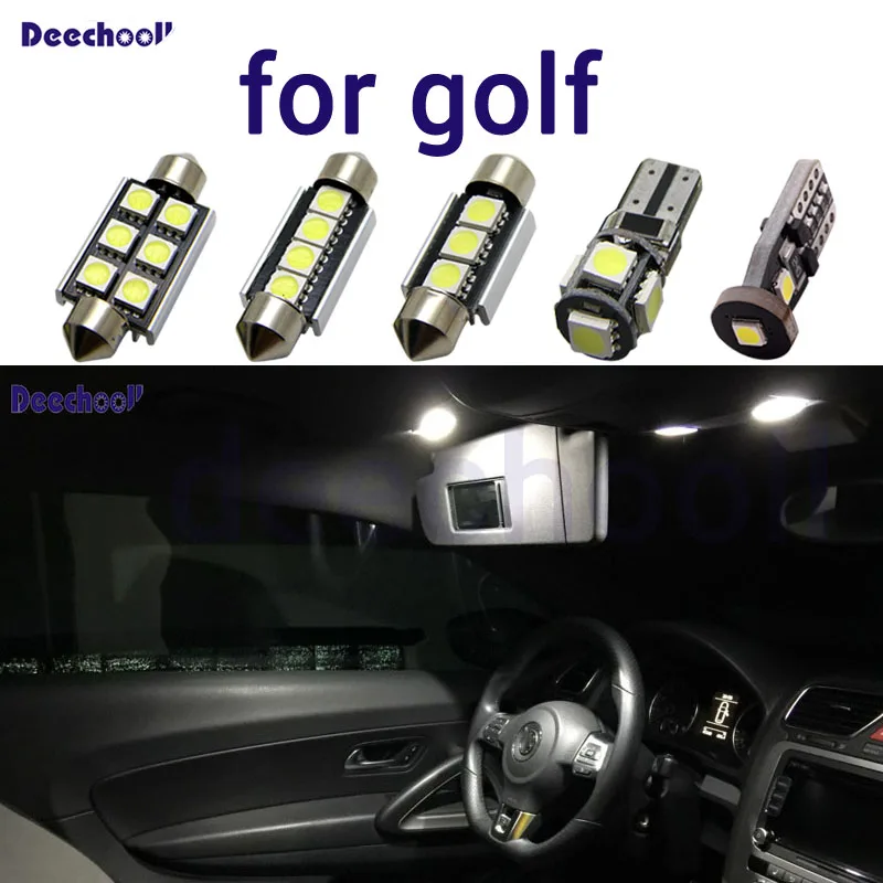 Economici Errore auto libero HA CONDOTTO le lampadine per Volkswagen per VW Golf 4 5 6 7 MK4 MK5 MK6 M7 interni lampade mappa della luce di cortesia kit 1994 2018