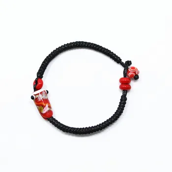 

Japanese style glazed bead carp flag bracelet simple style peach blossom bracelet