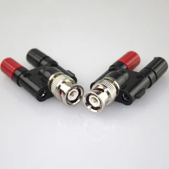 

BNC Male to 4MM Twin Dua Binding Posts Banana Plug Jack Female Coaxial Adapte Connector Terminals Black & Red