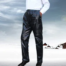 Мужские кожаные брюки теплые штаны утолщенная меховая подкладка зимние уличные мотоциклетные ветрозащитные водонепроницаемые брюки