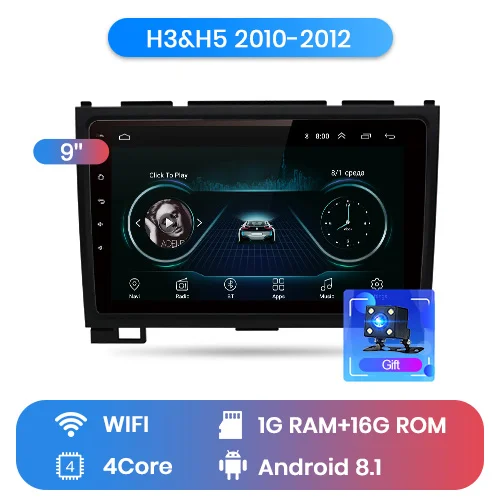 Junsun Android 8,1 4G Мобильный DVR Радио Мультимедийный видеоплеер Оперативная память 2 Гб навигационная gps для Защитные чехлы для сидений, сшитые специально для GREAT WALL H3& H5 2010 2011 2012 2 din без dvd - Цвет: 1-16G for wifi