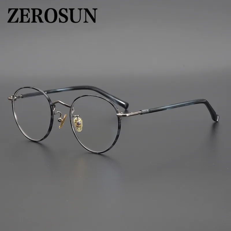 Zerosun винтажные очки для мужчин Япония Lennon маленькие круглые мужские ботаника