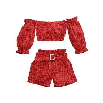 

Pudcoco USPS Fast Shipping 0-5years Cute Infant Baby Girl Summer Clothes Off Shoulder Tops + Shorts Outfit Sunsuit Clothes 1-5Y