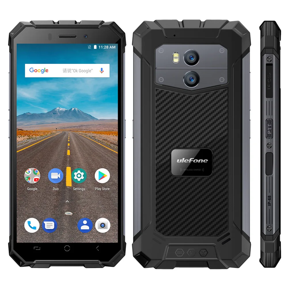 Ulefone Armor X Смартфон Android 8,1 Беспроводная зарядка Водонепроницаемый IP68 5," HD 2 ГБ+ 16 Гб 13 МП NFC Face ID 5500 мАч мобильный телефон - Цвет: Gray