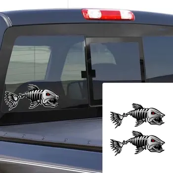 

One Pair Shark Skeleton Car Stickers Occlusion Reflective Car Nicks Cover Shark Fishing Master Terror Skeleton Reflective Sticke