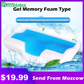 

PurenLatex Memory Foam Orthopedic Pillow Contour Gel Cooling Pillows Neck Cervical Support Sleeping Pillow with Memory Effect