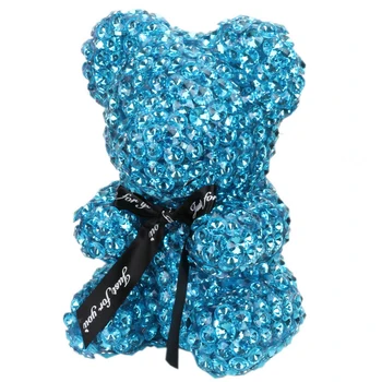 

22cm Handmade Rhinestone Drill Foam Bear Modeling Craft Gift Christmas Valentine's Day Wedding Home Decoration