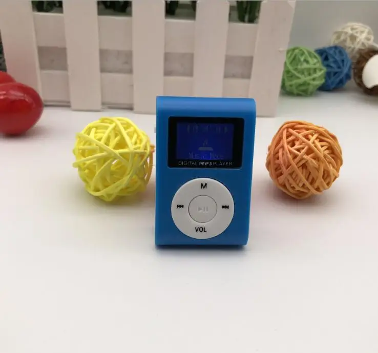 Портативный мини MP3 плеер мини LCD экран MP3 плеер Музыкальный плеер Поддержка объемом до 32 Гб TF карты - Цвет: Синий