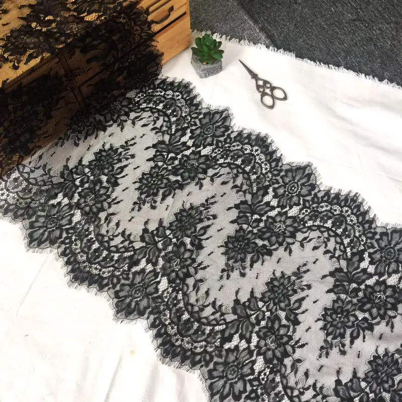 Черно белая кружевная ткань для ресниц длиной 3 метра сделай сам Сращивание юбки