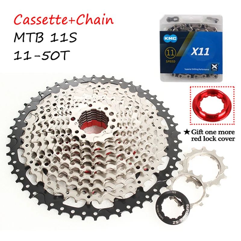 11s 11-50T Солнце 11-40/42/46/50T MTB велосипедная кассета 8/9/10/11 Скорость велосипедный маховик звездочки 8S 9S 10S11S цепь kmc переключатель - Цвет: 11s 11-50T