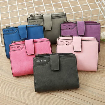 

VOGVIGO Ladies Short Coin Purses Women Zipper Wallets Multi-function Fashion Holders Simple Fresh Large-capacity Leather Wallet
