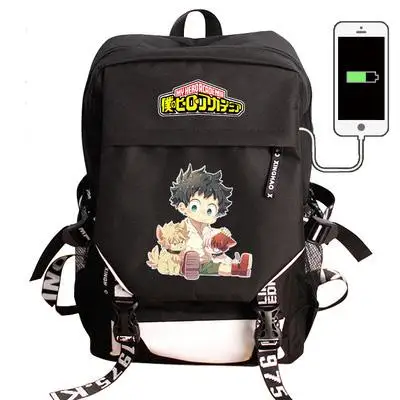 Рюкзак My Hero Academy Boku no Hero academic COS пакет школьной сумки Сумка для ноутбука зарядка через usb рюкзак Водонепроницаемый дорожный рюкзак - Цвет: 11
