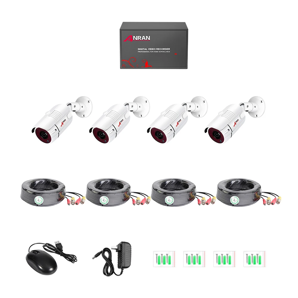  ANRAN 1080P AHD DVR CCTV 4CH Security System IR Night Vision AHD Camera Kit Indoor&Outdoor Video Su - 4.00012E+12