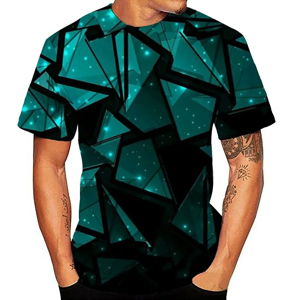 T-shirt Men T-shirt Newly Designed Men's 3D Printed Round Neck T-shirts Short Sleeve Top Blouse Men T-shirt Short Sleeve