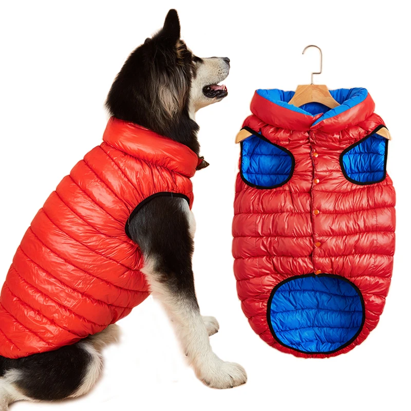 Waterproof Dog Clothes for Big Dogs Winter Reversible Dog Jacket Soft ...