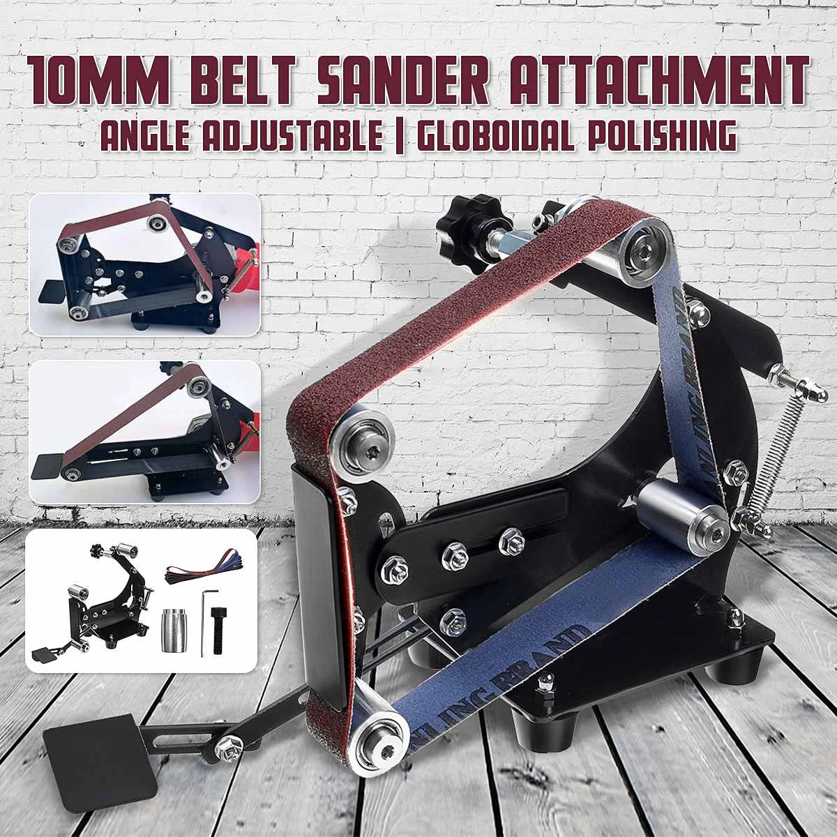 

Electric Angle Grinder Belt Sander Metal Wood Sanding Belt M10 Adapter for Grinder Metal Polishing Woodworking Tools