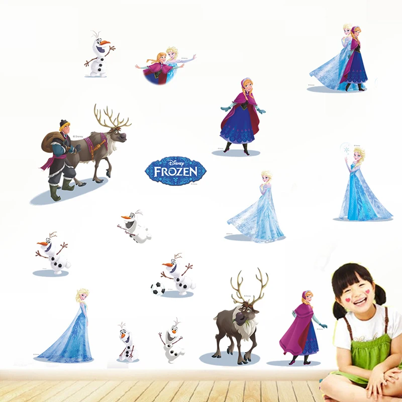 Cartoon Disney Frozen Wall Sticker For Children Elsa And Anna Waterproof Children Bedroom Decoration Pusheen Sticker Pegatinas Cartoon Disney Frozen Wall Sticker For Children Elsa And Anna Waterproof Children Bedroom Decoration Pusheen Sticker Pegatinas
