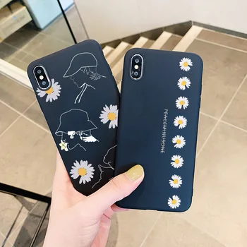 

Cute Daisy flower Phone Case For iphone 11 Pro Max 7 8 plus 6 6s X XR XS Max Back Cover Fashion Cartoon Painting Soft Cases Capa