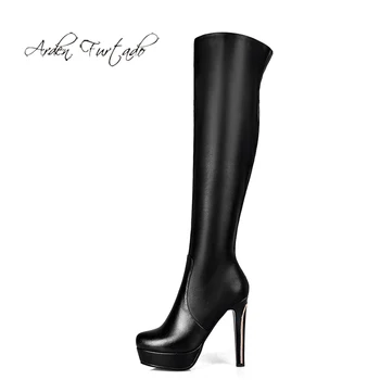 

Arden Furtado 2019 spring autumn Fashion Women's Shoes Winter Sexy Elegant Ladies Boots Over The Knee thigh High Boots size 33