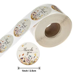 500pcs Thank You Stickers Handmade love sticker round tag Stationery mail bake shop Gift reward Seal Labels  France merci color