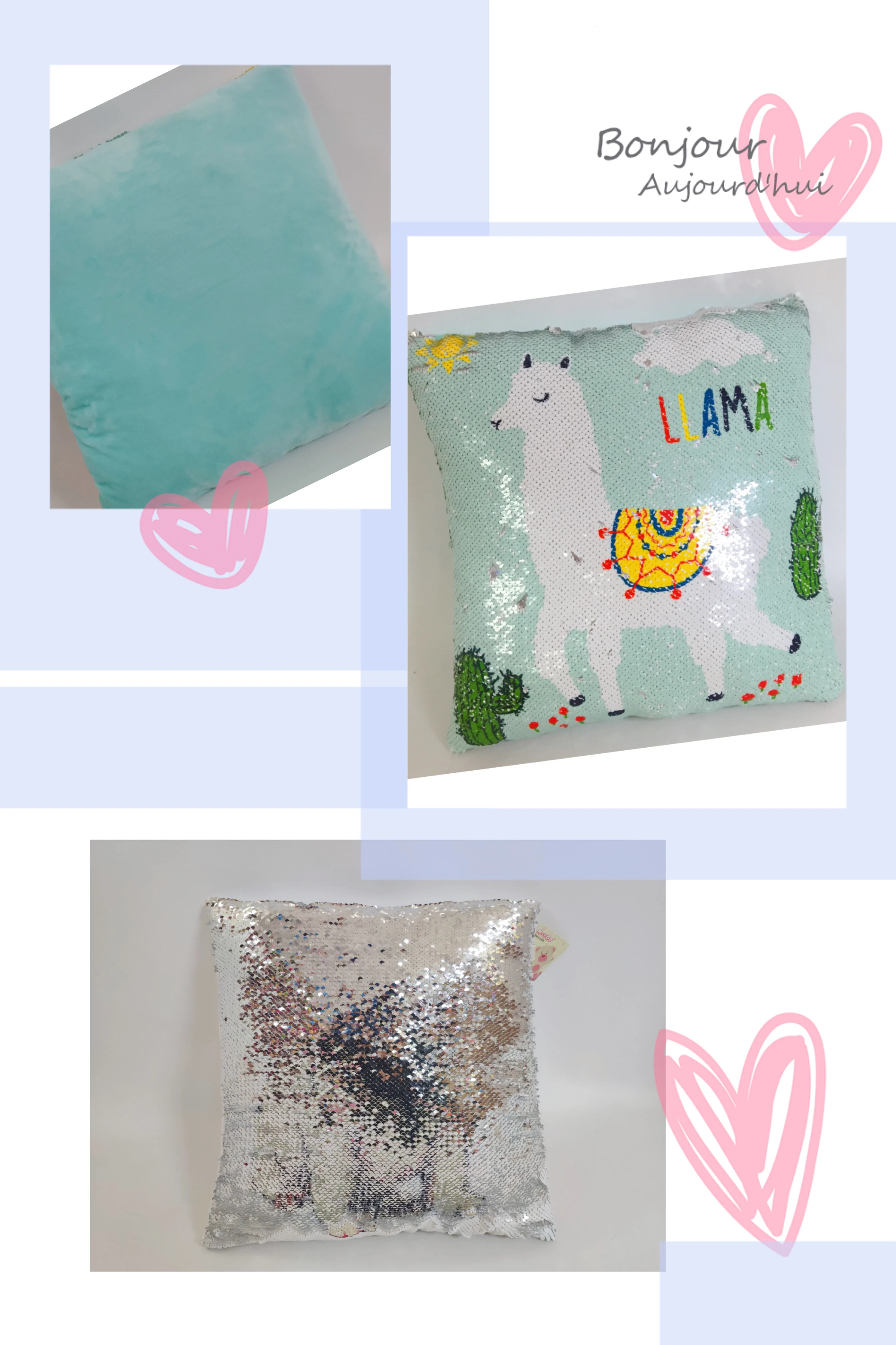 Flip Sequin lama cushio40cm Plush pillow Soft Throw Pillow GlitterStuffed Animals Sofa Cushion Creative Kids Toddler Gifts | Игрушки и