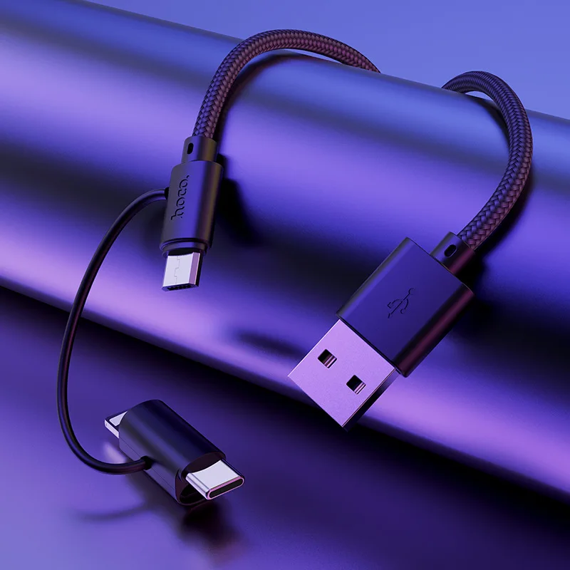 HOCO X41, 20 шт./лот,, 1 м, три-в-одном, USB кабель для iPhone, кабель типа C, микрокабель для samsung, USB C кабель