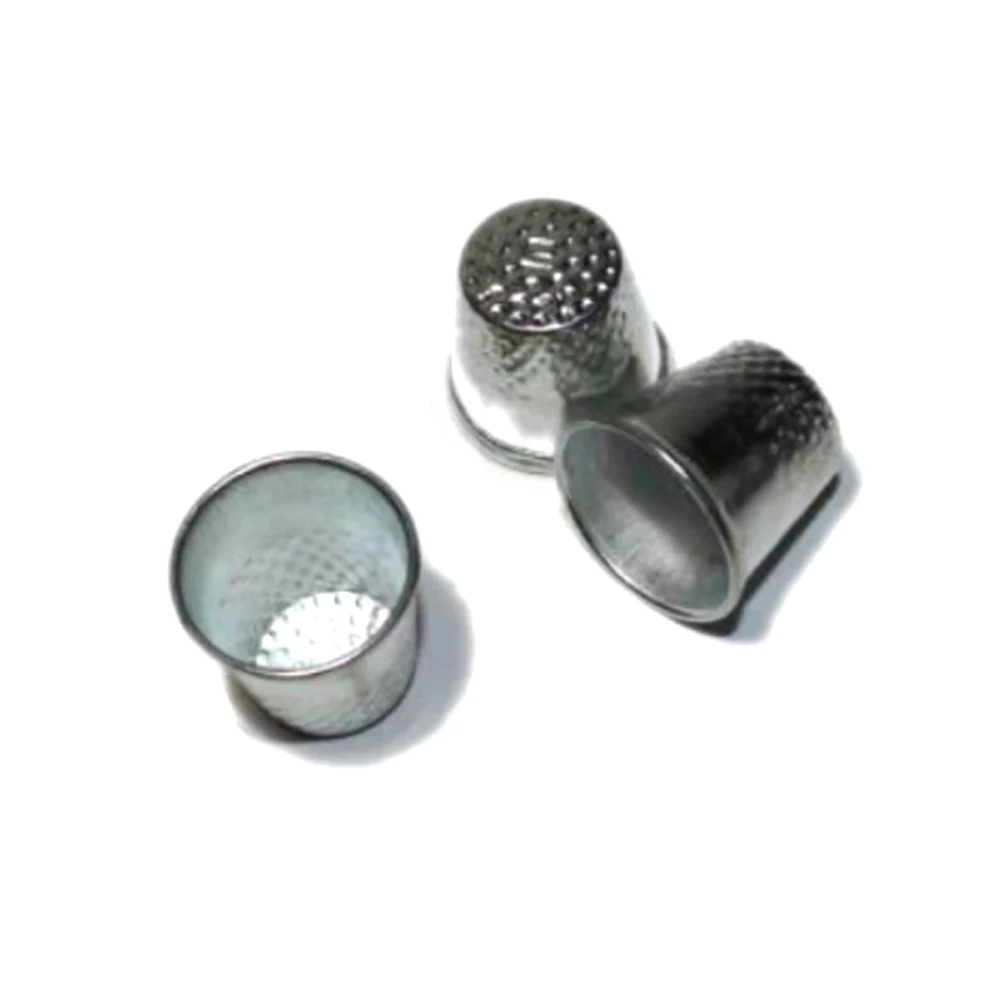 3 Pcs Thimbles Tailor Sewing Tool Silver Metal Grip Finger Shield Protector Pin Needle Handworking Sew Machine Accessory DIN889