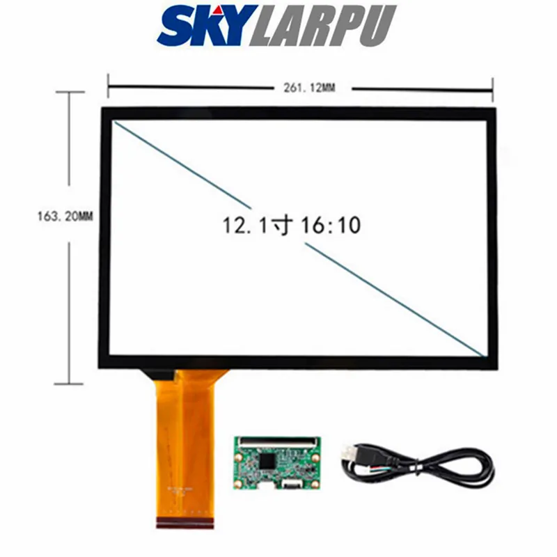 

12.1"Inch Capacitive Touchscreen 16:10 USB + IIC Interface Industrial Medical Touch Screen 278mm*184mm Touchpanel Glass